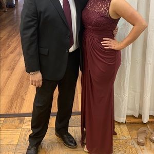 Davids bridal bridesmaid dress size 10 wine